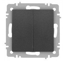 Переключатель Intro Accent 6-107-07 двойной, 10А-250В, IP20, СУ, AL/CU, графит  Б0063568  Intro