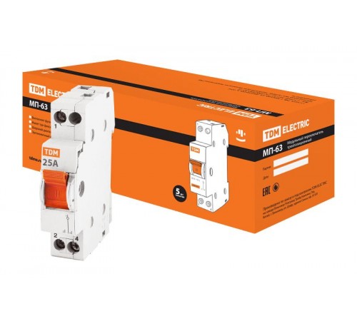 Переключатель модульный трехпозиционный МП-63 1P 25А  SQ0224-0005  TDM