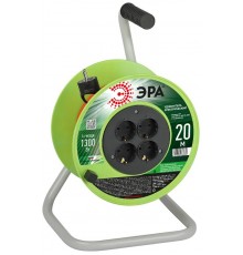 Удлинитель силовой  RP-4e-3х0.75-20m на пластиковой катушке c заземлением 4 розетки 20м ПВС 3х0,75мм2   Б0056096  ЭРА
