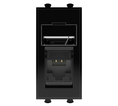 Компьютерная розетка "Черный квадрат" "Avanti" RJ-45 модульная, кат. 6, 1 мод  4402291  DKC