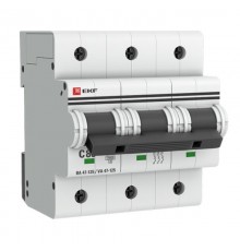 Выключатель автоматический трехполюсный ВА 47-125 80А C 15кА PROxima  mcb47125-3-80C  EKF