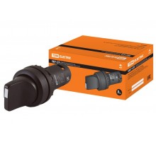 Переключатель на 3 положения с фиксацией SB7-CD33 короткая ручка d22мм 1з+1з черный  SQ0746-0072  TDM