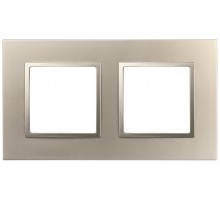 Рамка для розеток и выключателей Elegance 14-5012-04 Classic, на 2 поста, шампань  Б0060579  ЭРА