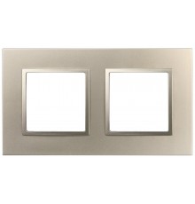 Рамка для розеток и выключателей Elegance 14-5012-04 Classic, на 2 поста, шампань  Б0060579  ЭРА