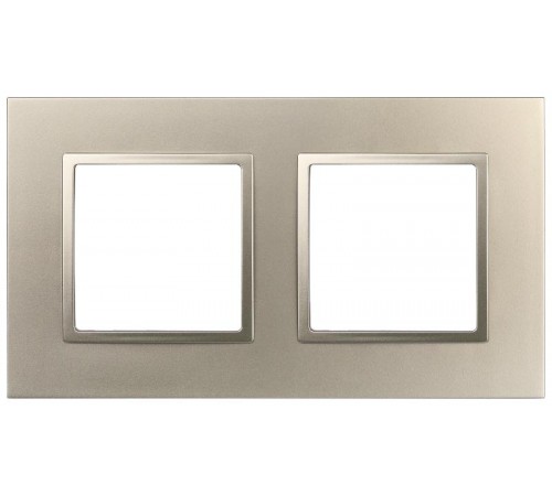 Рамка для розеток и выключателей Elegance 14-5012-04 Classic, на 2 поста, шампань  Б0060579  ЭРА