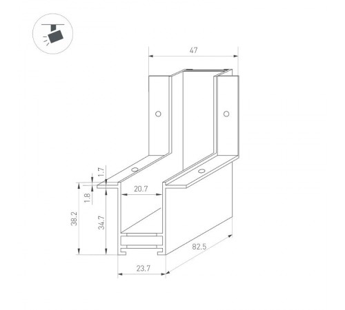 Коннектор угловой MAG-CON-2538-F-L90-INT (BK, внутренний) (arlight, IP20 Металл, 3 года)  034230  Arlight