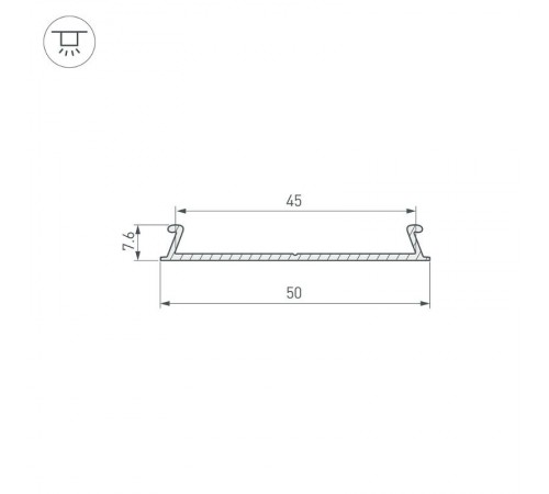 Профиль-верх TOP-LINIA53-С-2000 ANOD  016990  Arlight