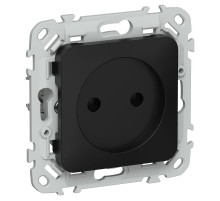 FLITE Розетка без заземления без шторок быстрозажимные клеммы 10А РС01-1-ФлЧ черный  FI-R10-10-1-K02  IEK