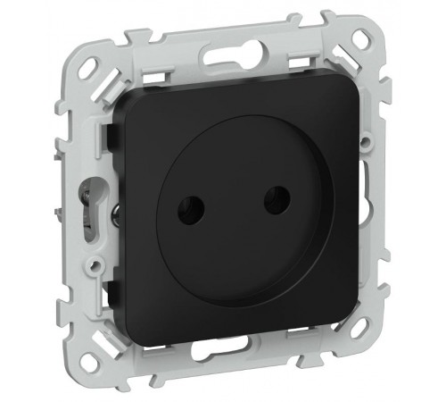 FLITE Розетка без заземления без шторок быстрозажимные клеммы 10А РС01-1-ФлЧ черный  FI-R10-10-1-K02  IEK