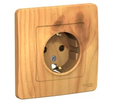 Blanca Ясень С/У Розетка с заземлением без шторок, 16А, 250В  BLNRS001015  SE