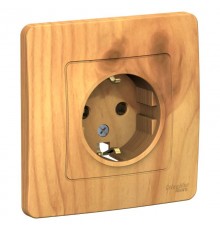 Blanca Ясень С/У Розетка с заземлением без шторок, 16А, 250В  BLNRS001015  SE