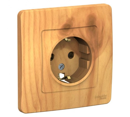 Blanca Ясень С/У Розетка с заземлением без шторок, 16А, 250В  BLNRS001015  SE