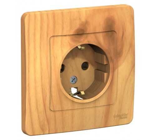 Blanca Ясень С/У Розетка с заземлением без шторок, 16А, 250В  BLNRS001015  SE