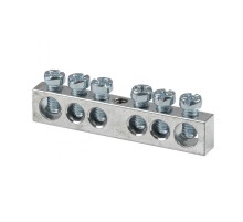 Шина PEN "ноль-земля" (6x9мм) 6 отв. цинк крепеж по центру  sn1-63-06  EKF