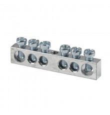 Шина PEN "ноль-земля" (6x9мм) 6 отв. цинк крепеж по центру  sn1-63-06  EKF