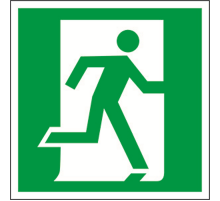 Знак безопасности BL-1515.E01-02"Выход здесь (прав.)"  a12755  Белый свет