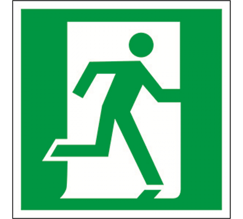 Знак безопасности BL-1515.E01-02"Выход здесь (прав.)"  a12755  Белый свет