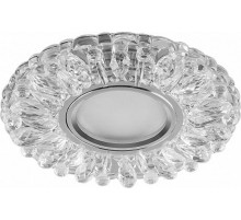 Светильник точечный встраиваемый под лампу, с LED подсветкой CD914 15LED*2835 SMD 4000K, MR16 50W G5.3, прозрачный, хром  28985  FERON