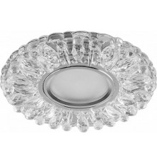 Светильник точечный встраиваемый под лампу, с LED подсветкой CD914 15LED*2835 SMD 4000K, MR16 50W G5.3, прозрачный, хром  28985  FERON