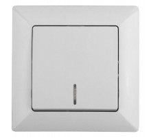 4-102-01 Intro Выключатель с подсветкой, 10А-250В, СУ, Solo, белый  Б0043270  Intro