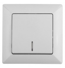 4-102-01 Intro Выключатель с подсветкой, 10А-250В, СУ, Solo, белый  Б0043270  Intro