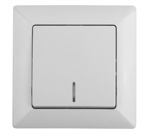 4-102-01 Intro Выключатель с подсветкой, 10А-250В, СУ, Solo, белый  Б0043270  Intro