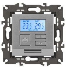 14-4111-03 Терморегулятор универс. 230В-Imax16А, IP20, Эра Elegance, алюминий  Б0034377  ЭРА