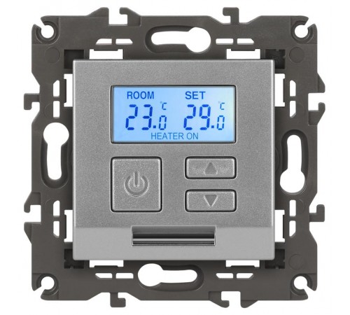 14-4111-03 Терморегулятор универс. 230В-Imax16А, IP20, Эра Elegance, алюминий  Б0034377  ЭРА