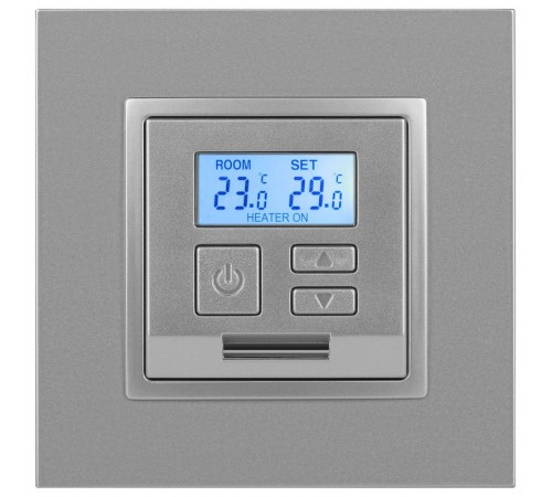 14-4111-03 Терморегулятор универс. 230В-Imax16А, IP20, Эра Elegance, алюминий  Б0034377  ЭРА