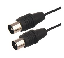 ВЧ кабель, ТВ штекер - ТВ штекер, длина 1,5 метра, черный  17-5021  REXANT