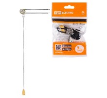 Сонетка-выключатель для бра с цепочкой 3А 250В металлик  SQ1806-0225  TDM