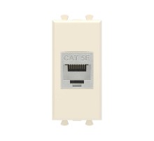 Компьютерная розетка RJ-45 без шторки модульная, кат.5е экранированная, "Avanti", "Ванильная дымка", 1 модуль  4405761  DKC