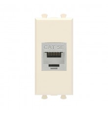 Компьютерная розетка RJ-45 без шторки модульная, кат.5е экранированная, "Avanti", "Ванильная дымка", 1 модуль  4405761  DKC
