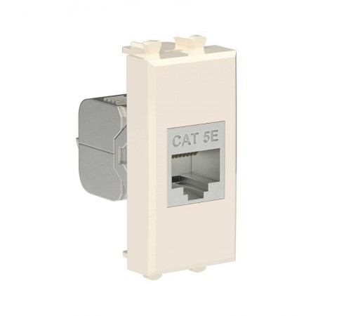 Компьютерная розетка RJ-45 без шторки модульная, кат.5е экранированная, "Avanti", "Ванильная дымка", 1 модуль  4405761  DKC