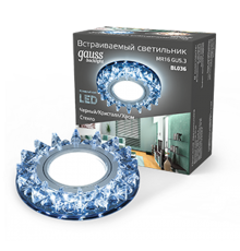 Светильник точечный встраиваемый Backlight BL036 Кругл. Черный/Кристалл/Хром, Gu5.3, LED 4100K  BL036  Gauss