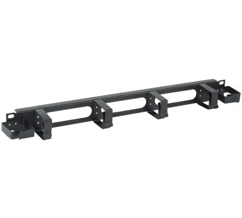 Органайзер кабельный 1U 2 боковых горизонт. и 4 вертик. кольца, черный  CO05-1M6R  ITK