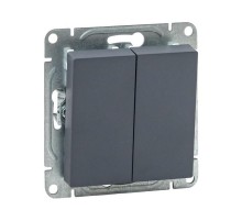 Механизм выключателя, двухклавишный, проходной, графит Эпика  UP1-SWG-21 EKF