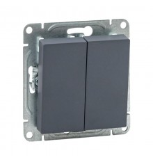 Механизм выключателя, двухклавишный, проходной, графит Эпика  UP1-SWG-21 EKF
