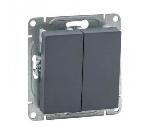 Механизм выключателя, двухклавишный, проходной, графит Эпика  UP1-SWG-21 EKF