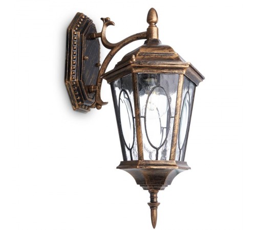 Светильник садово-парковый PL161 60W 230V E27 200*250*425мм черное золото (малый, на стену вниз)  11328  FERON