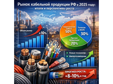 Рынок кабельной продукции РФ в 2025 году: итоги, тренды и перспективы роста